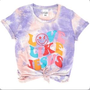 XL Love Like Jesus Tie Dye Women's Short Sleeve T-shirt-NWT